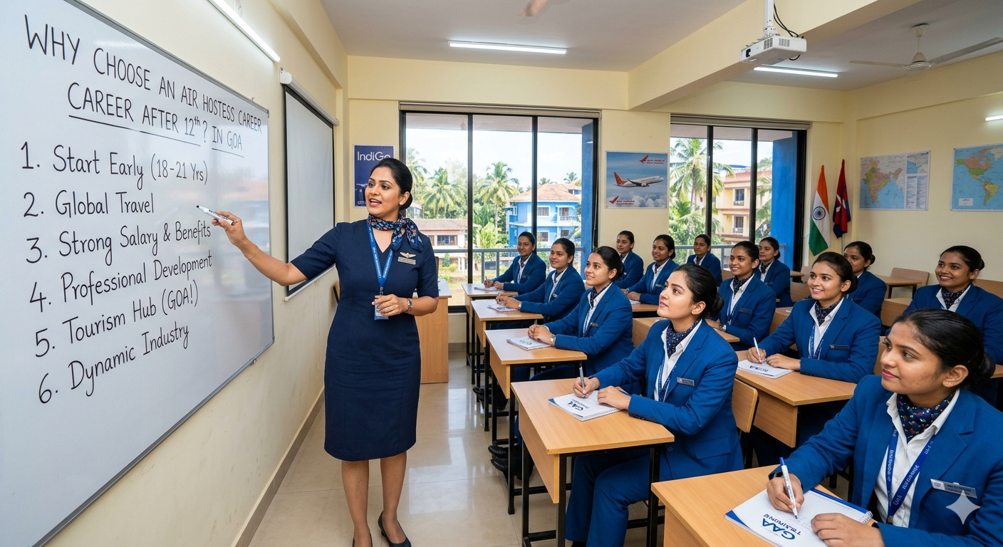 top air hostess training institute Goa