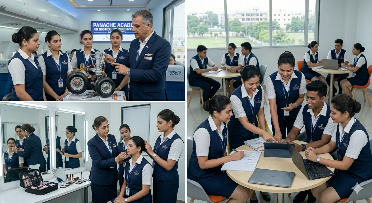 Expert faculty providing aviation training at air hostess training institute in Indore