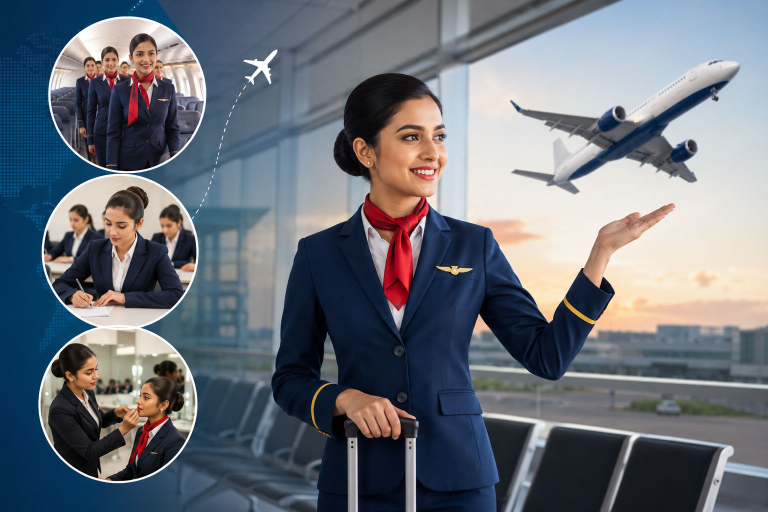 Professional Air Hostess Training Vadodara at Panache Academy with cabin crew training, grooming, and aviation career preparation.
