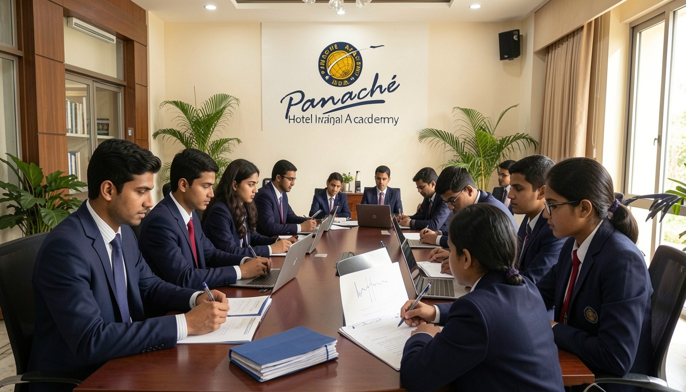 Students attending practical training at hotel management institute in Udaipur
