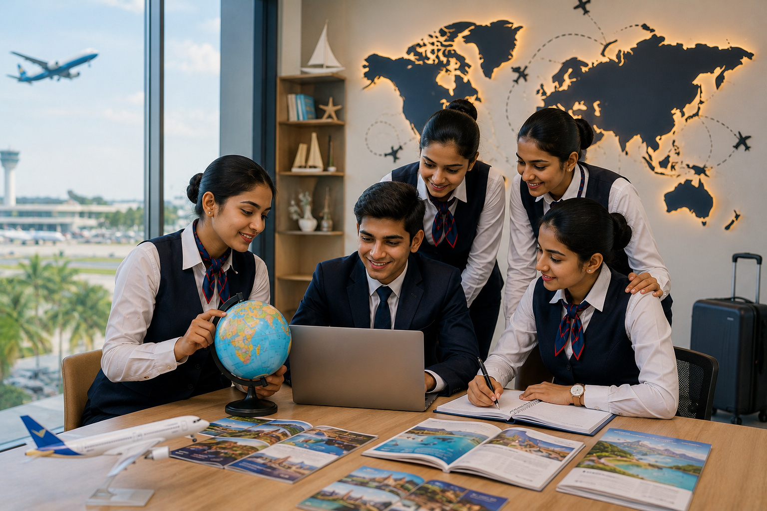 Professional classroom training at a top travel and tourism training institute Vadodara helping students build successful careers in tourism.